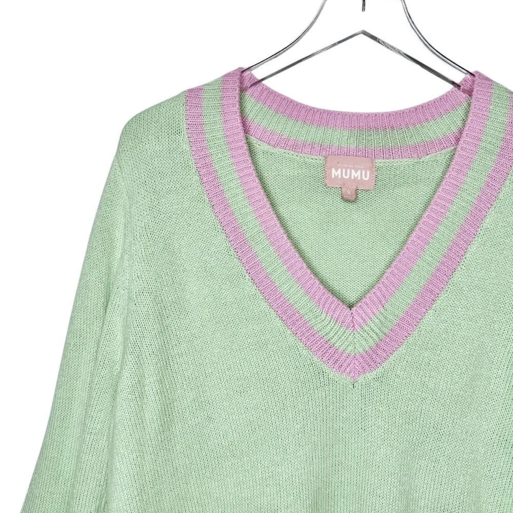 Show Me Your MuMu Hartford Coastal Women’s Preppy Tunic Sweater Mint Pink Sz S